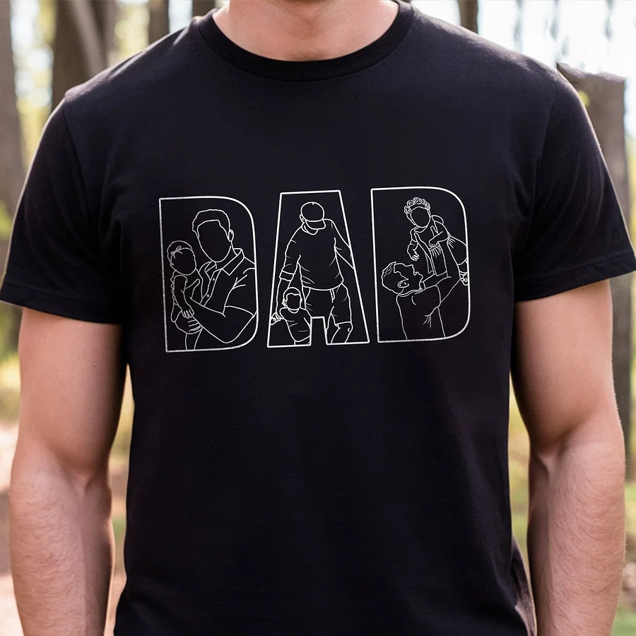 👨‍👧‍👦 Custom Dad & Kids Silhouette Sweatshirt – Printed or Embroidered from Your Photo – Perfect Father's Day or Birthday Gift