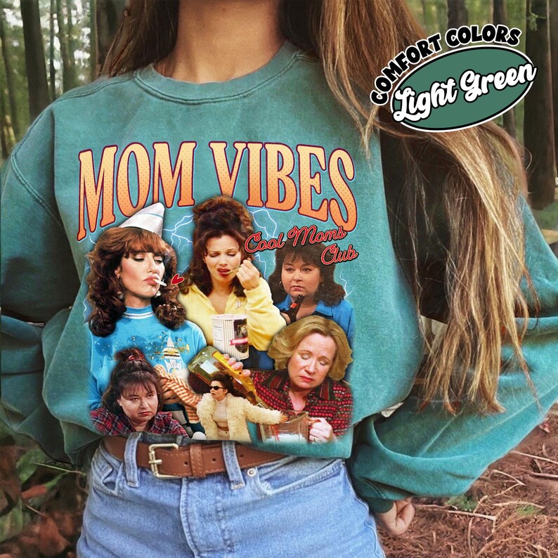 90’S Mom Vibes Comfort Colors Sweatshirt, Funny Mom Life Sweathirt, Cool Moms Club Crewneck, Mother's Day Gift, Cool Mom Gifts