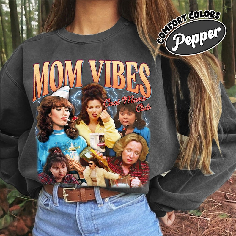 90’S Mom Vibes Comfort Colors Sweatshirt, Funny Mom Life Sweathirt, Cool Moms Club Crewneck, Mother's Day Gift, Cool Mom Gifts