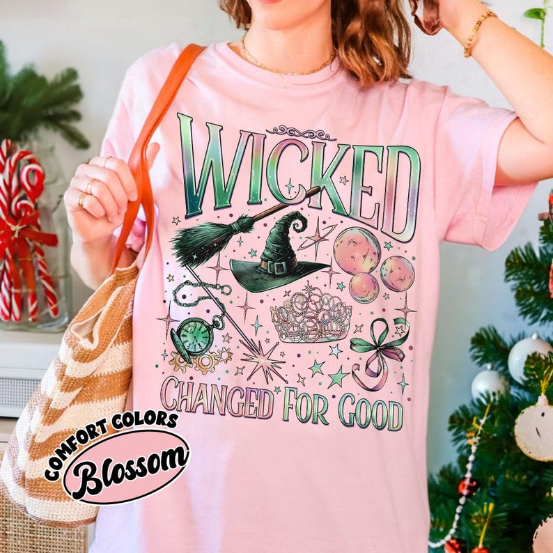 Wicked Change For Good Comfort Colors Shirt, Defy Gravity Broomstick Magic Wand, Wizard Movie Fan Shirt, Wicked Musical Fan Gift