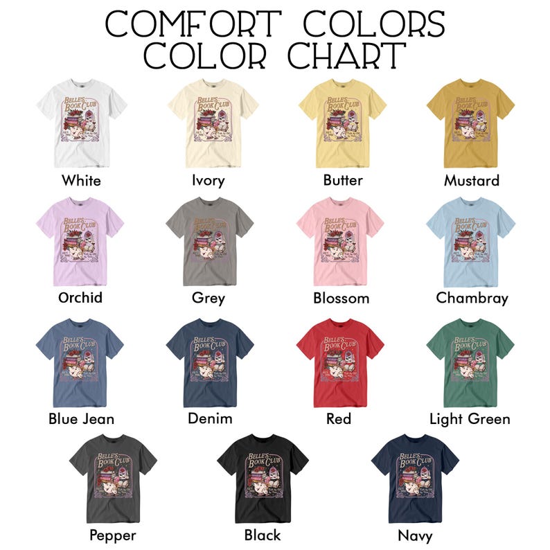 Belle's Book Club Comfort Colors Shirt, Tale As Old As Time Belle’s Book Cafe Shirt, Belle Princess Book Tee, Book Lover Gift